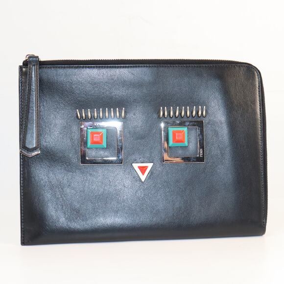 Fendi Hypnoteyes Monster Clutch – Leather w/ Auth Cards - Picture 1 of 7
